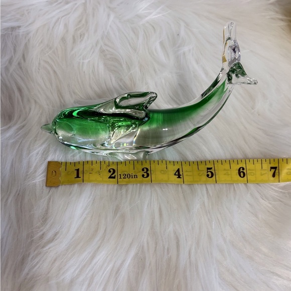 Elegant Green Glass Dolphin Figurine - Picture 6 of 6